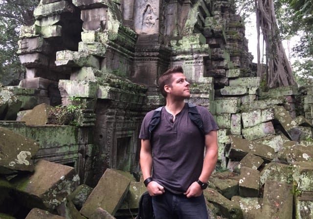 Greg Trevors shooting on location in Angkor Wat, Cambodia for My Amazing Pen Pal. 