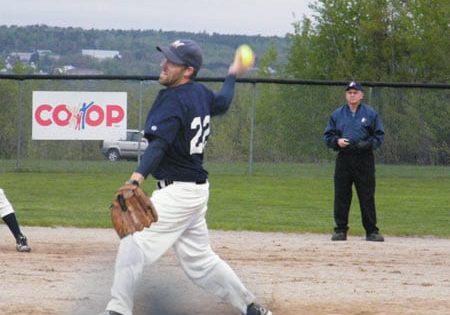 Miramichi "Jungle Jim" Brewers' pitcher, Ashley Cosgrove.