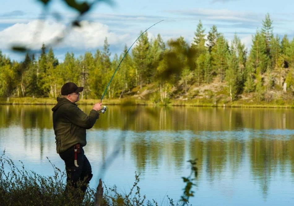 Fisherman and landscape