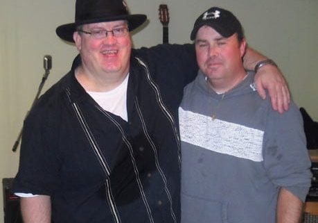 Terry Whalen, ECMA nominee, shown here with a friendly drummer Danny MacVicar.