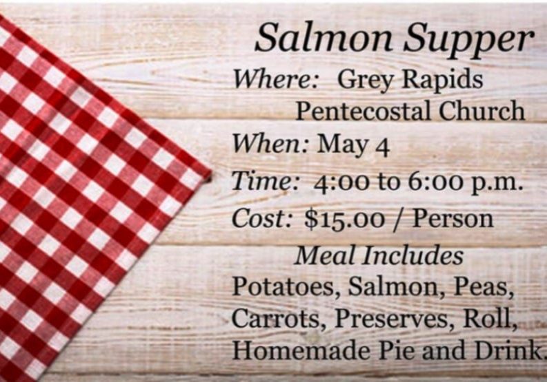 Gray Rapids Pentecostal Church Salmon Supper Poster