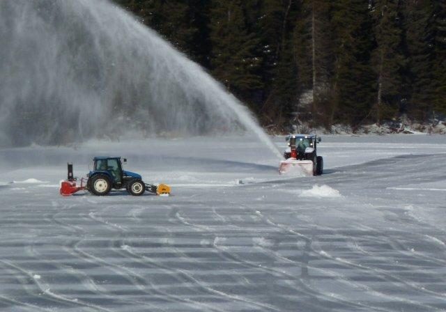 Getting the ice ready at French Fort Cove.