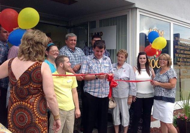 Official ribbon cutting when Book Nook originally opened.