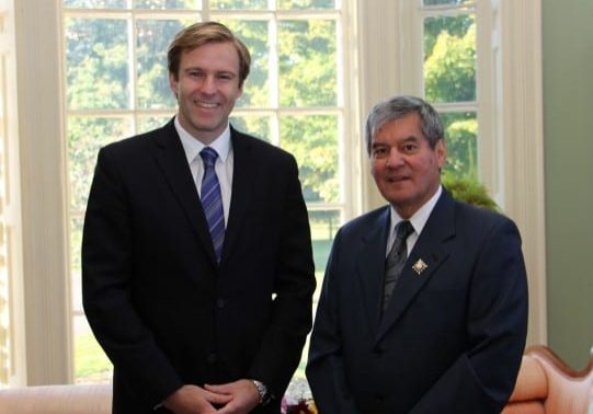 Premier-designate Brian Gallant, along with MLAs recommended for appointment to the executive council, will be officially sworn-in during a ceremony on Oct. 7. Gallant, left, who will become the 33rd Premier of New Brunswick, was formally invited to form government during a meeting with Lt.-Gov. Graydon Nicholas.