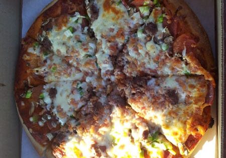 Pizza at Decker Boy in Rogersville, NB.