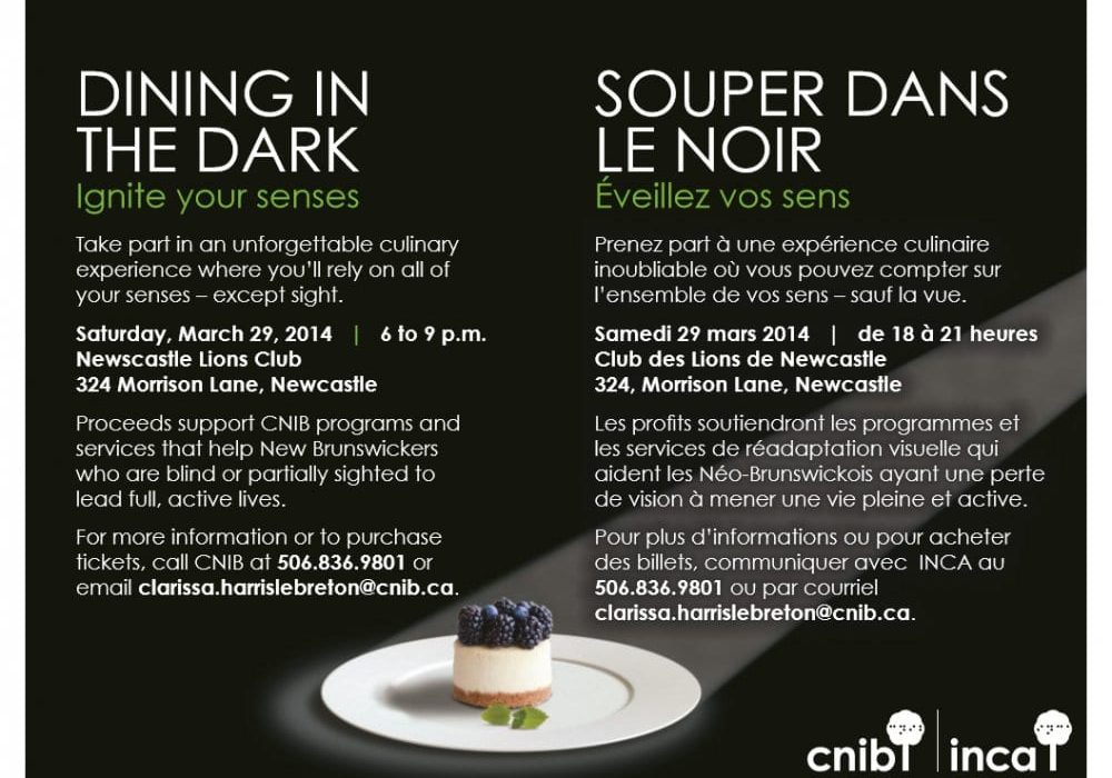 CNIB 3rd Annual Dining in the Dark in Miramichi