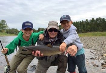 Henry and Albie Putnam from Brunswick Maine with Ledges veteran guide Lloyd Lyons