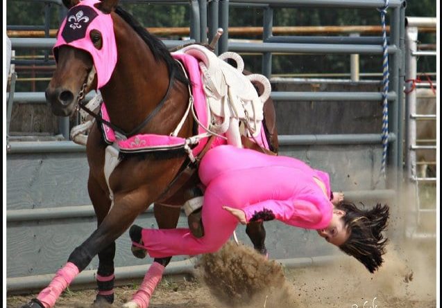 Ashley Furgeson of Hearts 'n Hooves Trick Riding.