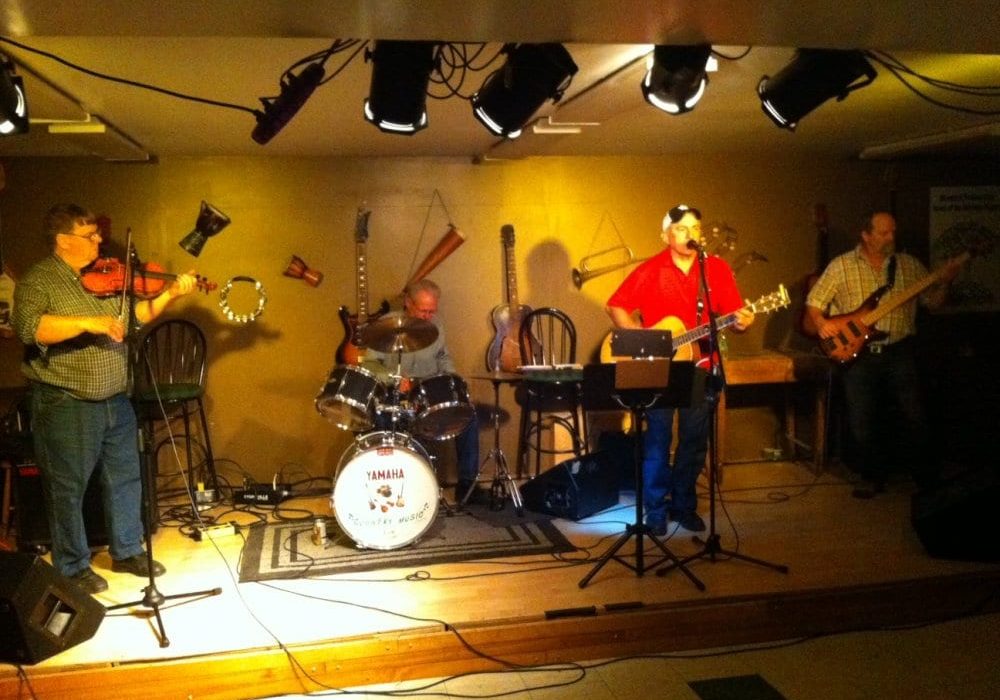 The band Just Us performing at the Miramichi Folklore Park in Renous.