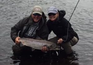 Ledges guest Lori Sullivan and guide Greg Amos with a beauty Hen